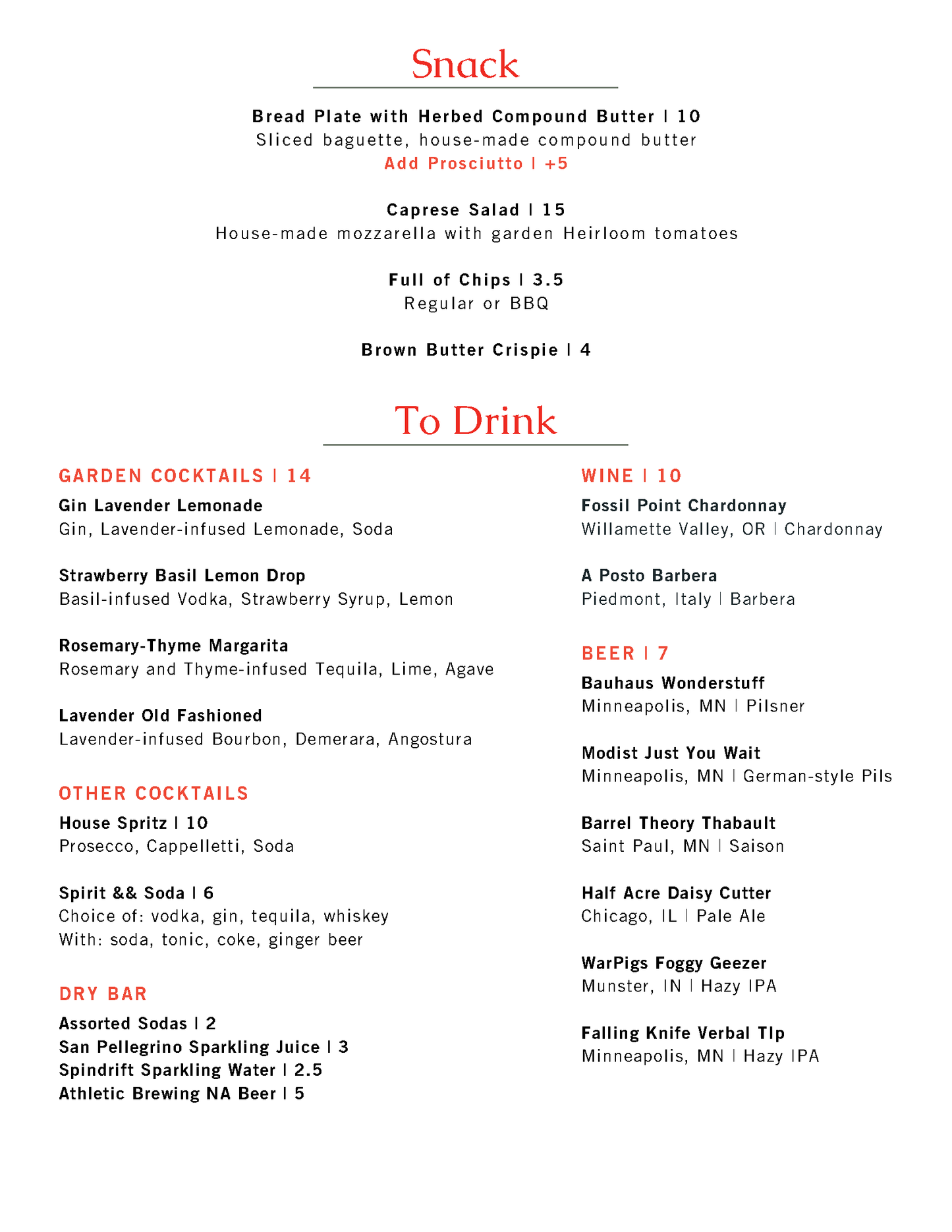 Cocktail Bar Pop-Up: Garden Bar! | September 6th | 5-8pm