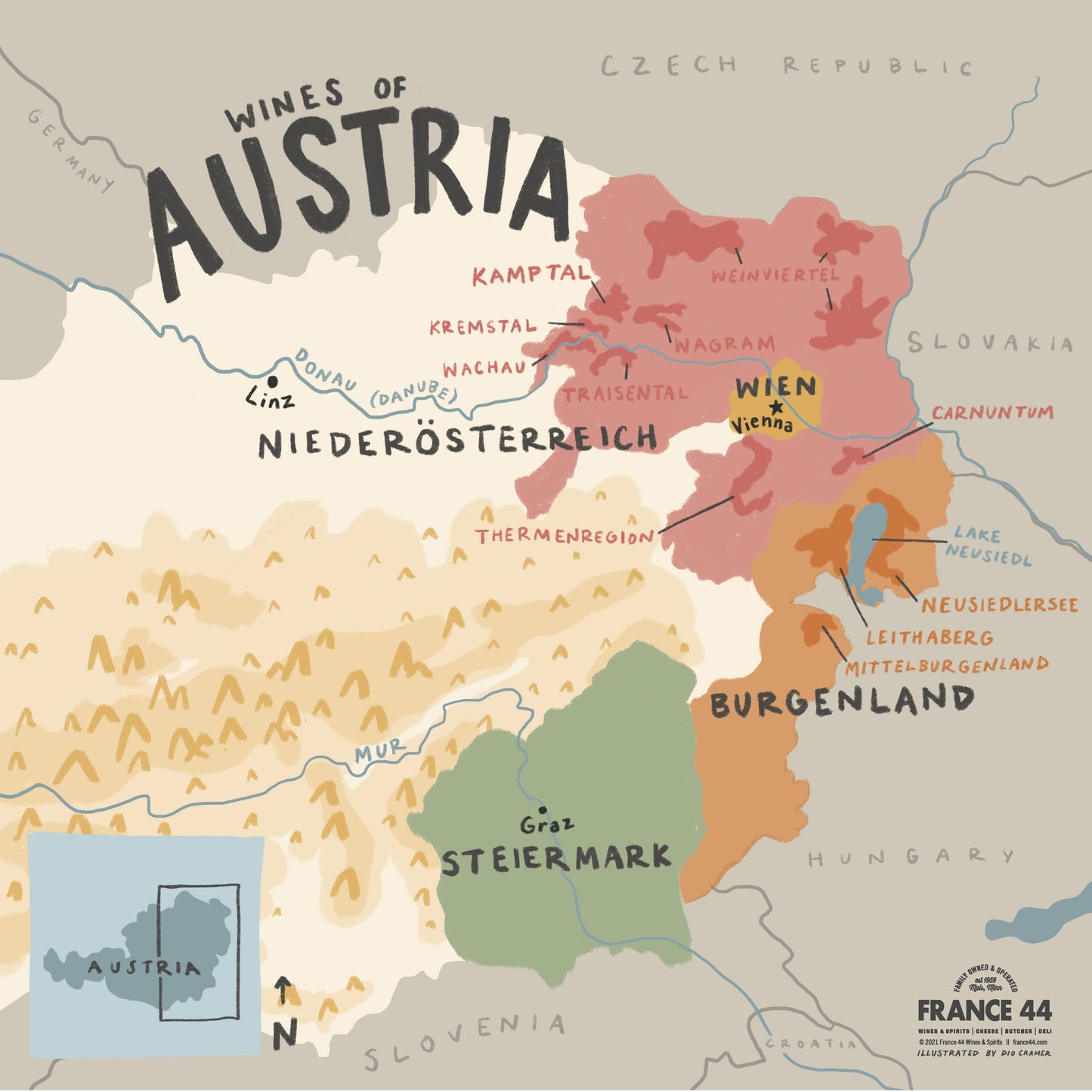 France 44 Wine Map